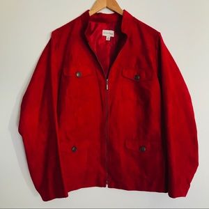 Red suede like jacket